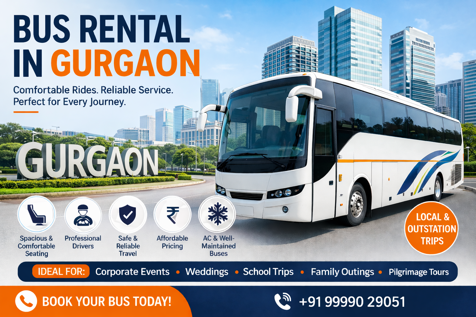 Bus Rental in Gurgaon - Affordable & Comfortable Bus Hire Service