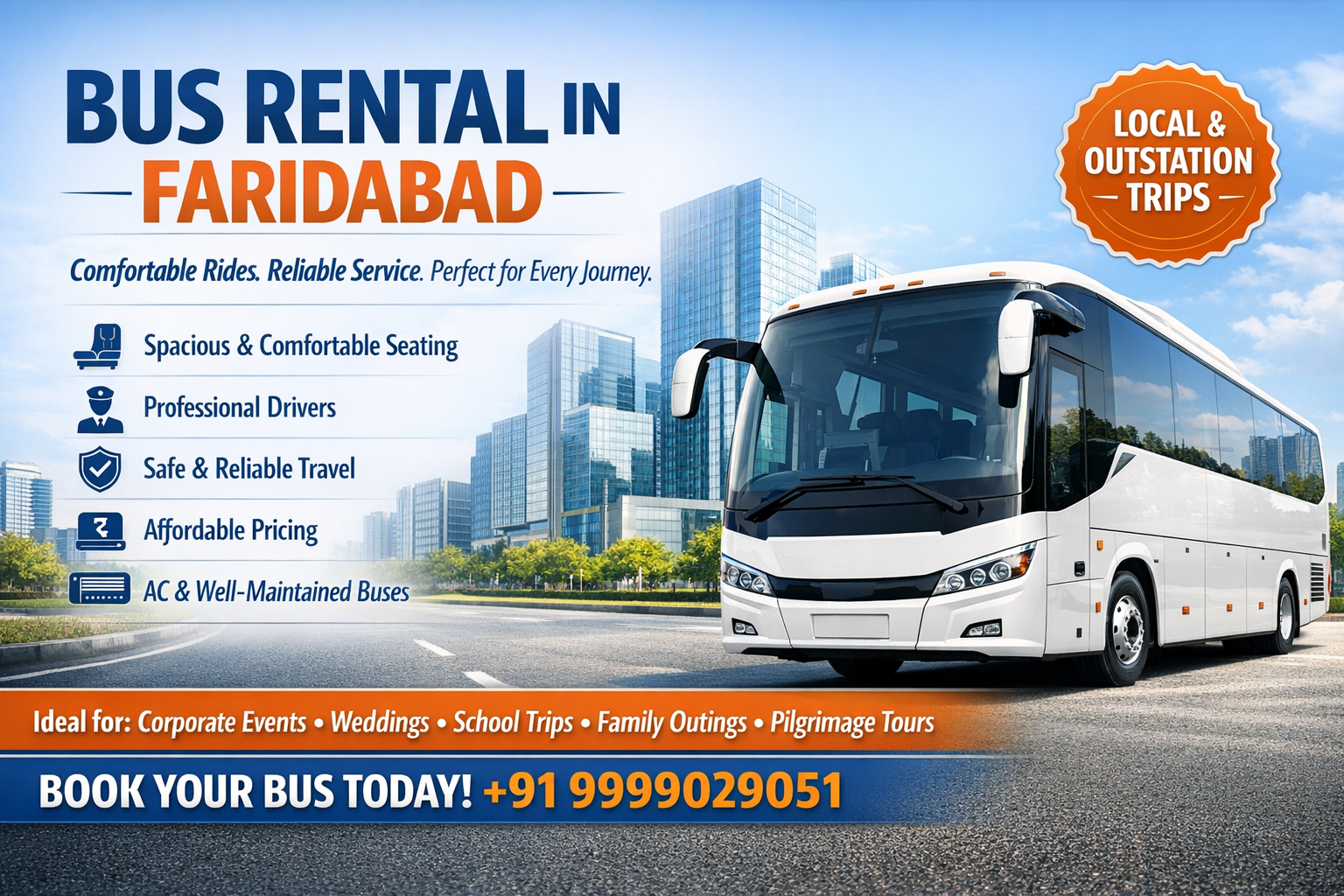 Bus Rental in Faridabad – Affordable & Comfortable Bus Hire Service